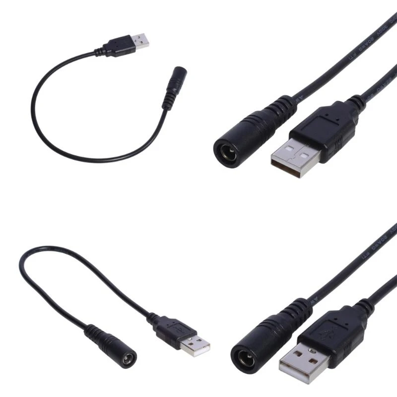 Sanhuii - Cavo USB a DC, USB 2.0 A maschio a DC 5 Volt 5,5 mm x 2,1 mm DC Barrel Jack Cavo di alimentazione per computer portatile, tablet, mini altoparlante, router