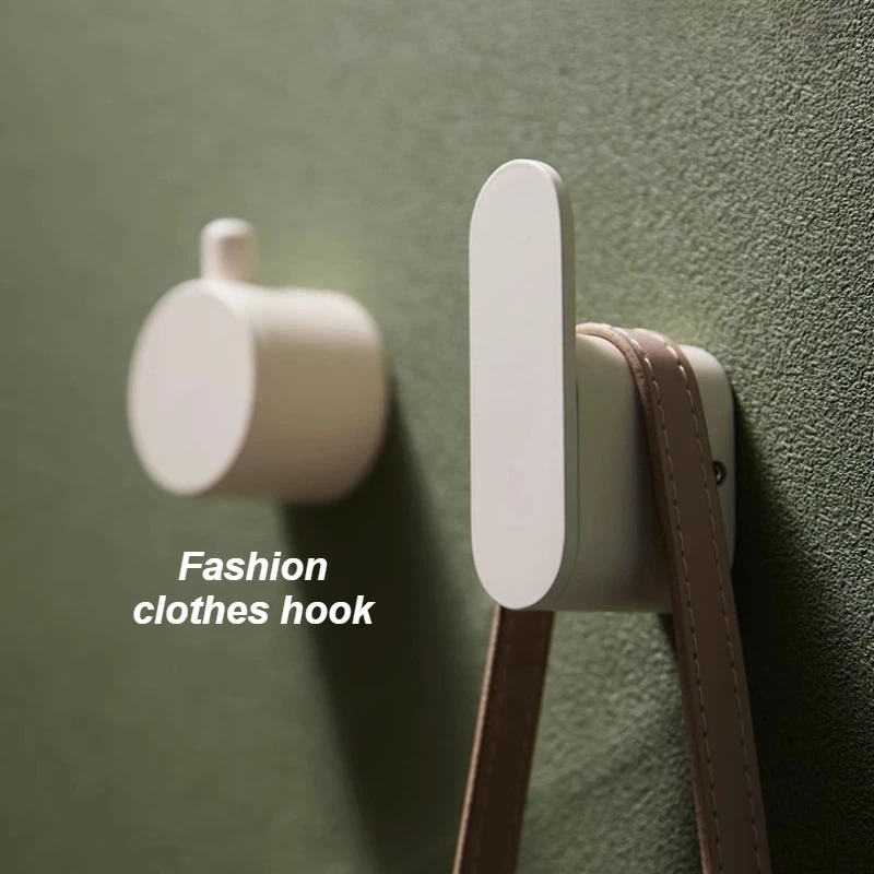 ตะขอแขวนเสื้อโค้ทสไตล์มินิมอลสีขาวนม - ตะขอแขวนทางเข้าแบบติดผนังสำหรับแขวนผ้าเช็ดตัว หมวก และเสื้อผ้า 1