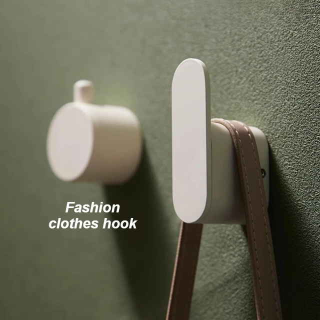 ตะขอแขวนเสื้อโค้ทสไตล์มินิมอลสีขาวนม - ตะขอแขวนทางเข้าแบบติดผนังสำหรับแขวนผ้าเช็ดตัว หมวก และเสื้อผ้า 1