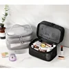 Travel Mesh Wash Storage Bag Makeup Organizer Cosmetics Make Up Skincare Box Plastic Container Handbag For Women Men Bathroom 4