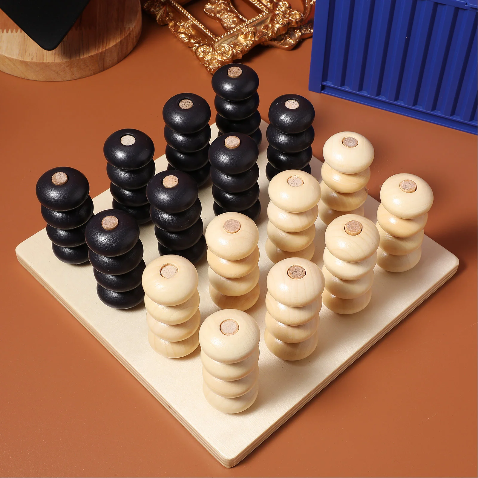 Sizi Chess Toys Interactive Board Game Digital Desktop Brain Teaser Educational Wooden Checkers Kids
