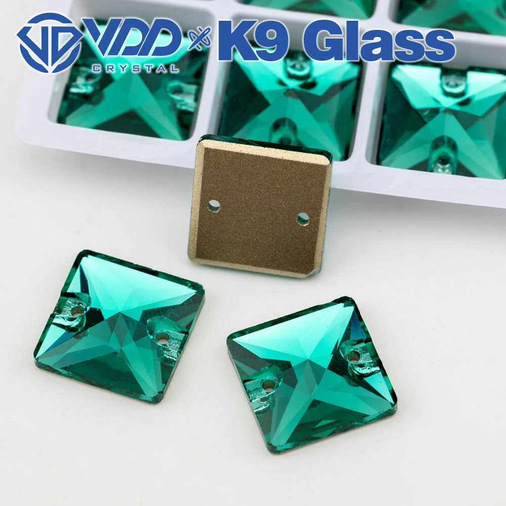 VDD Quadratische Mehrfarbige Hochwertige K9 Glas-Nähsteine Kristall Flachsteine zum Aufnähen für DIY-Kleidungsdekorationen – Detail 18