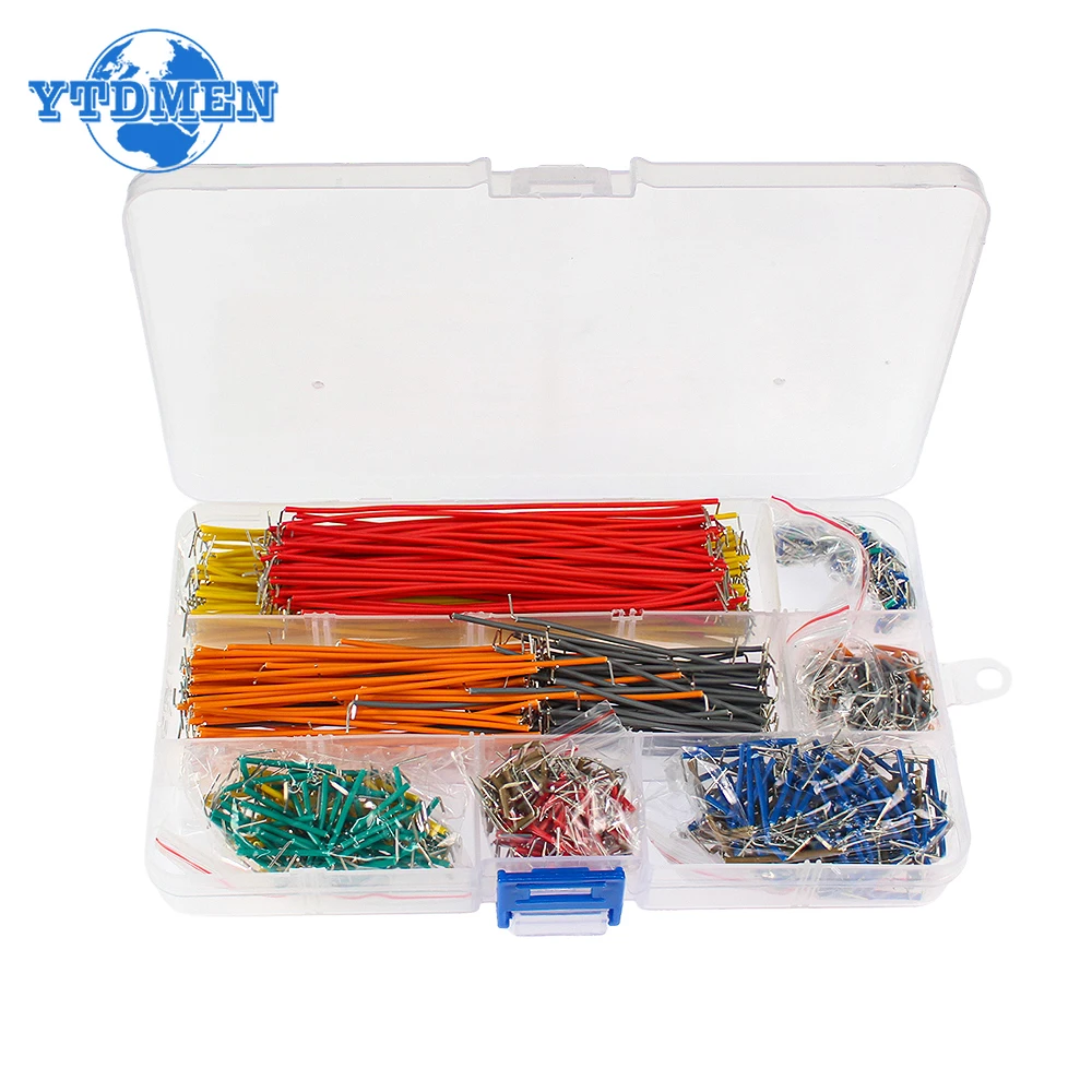 140-840pcs Boxed Jumpers 14 Kinds of Length Breadboard Special Wire Connecting Wires Jumper Wire with ESD-10 Tweezers Diy Kit
