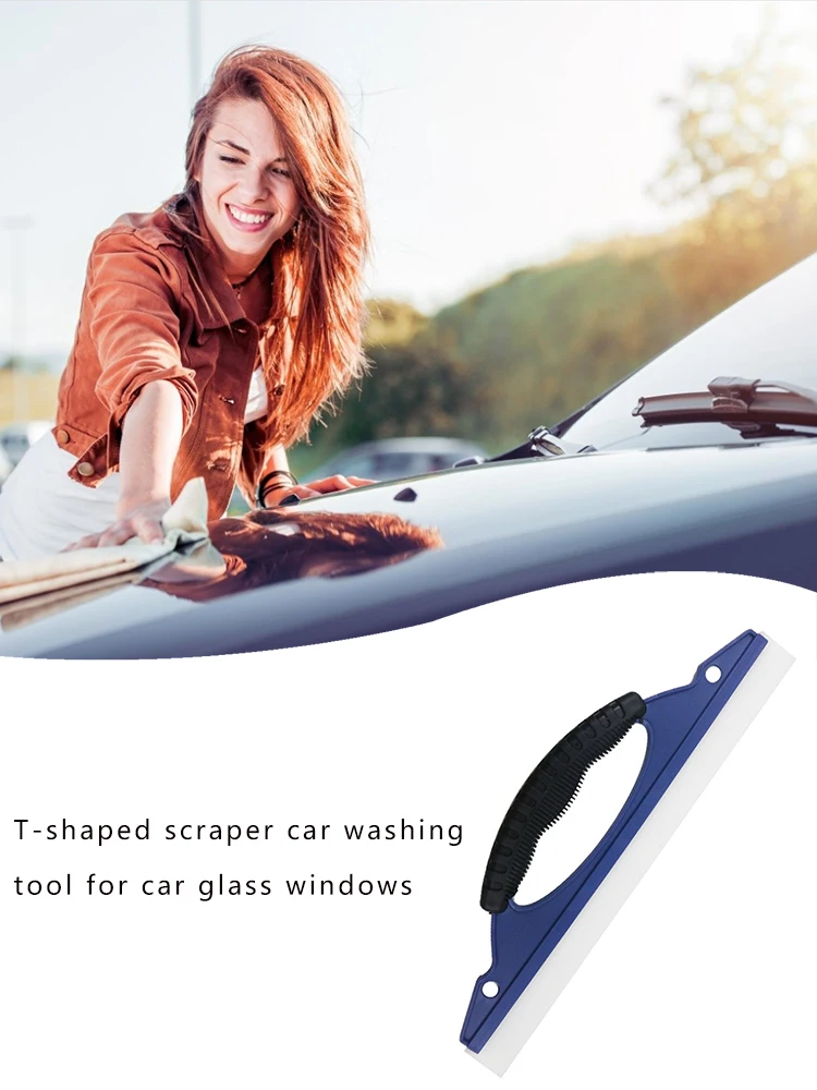 Car Window Cleaning Glass Scraper Scrubber Car Washing Tool Blade Clean Excellent Glass Shower Squeegee Soft Silicone Wiper
