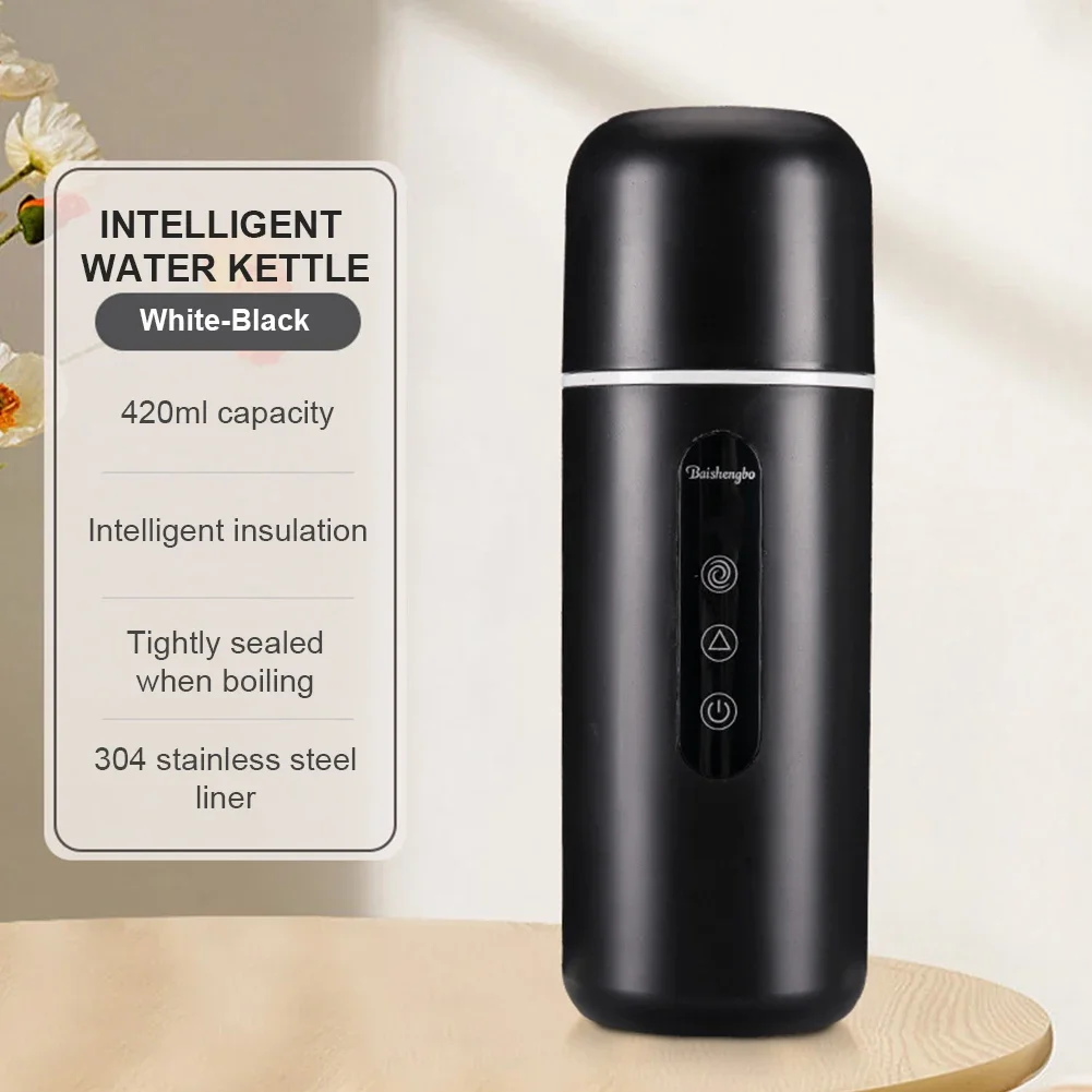 Bollitore Elettrico Per Auto Portatile Da 420Ml Tazza Riscaldante 12/24V Con Agitatore Display Lcd Bollitore Per Caffè Caldaia Per Acqua Calda Tazza R