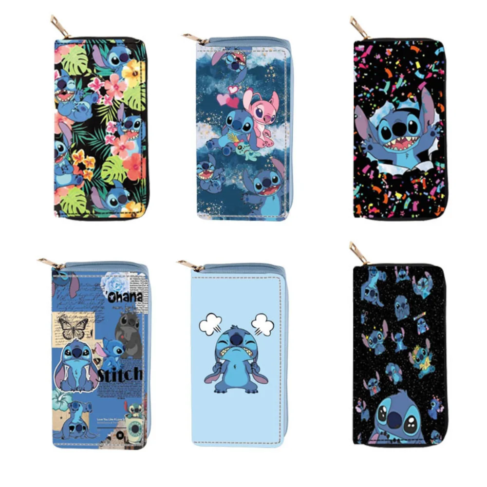

Lilo & Stitch Disney PU Wallet for Women Anime Figures Toy Stitch Cartoon Coin Purse Zipper Bag Card Holder Girls Children Gifts