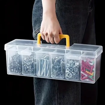 Hardware Tool Storage Box, Multi-Compartment Transparent Tool Organizer, Screw and Accessory Sorting Box, Household Screw 1
