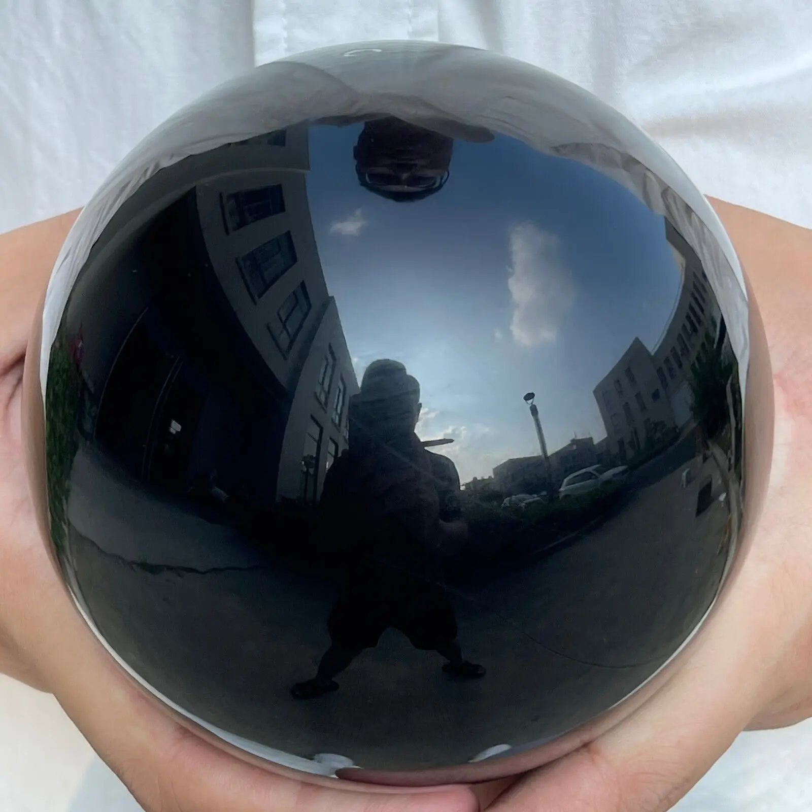 Natural Black Obsidian Sphere Crystal Ball Healing Stone Home Office Table Ornaments Holiday Gifts 3
