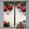 2Pcs Christmas Curtain Cute Winter Family In With Christmas Tree Funny Holiday Decor Suitable For Living Room Bedroom Kitchen 5