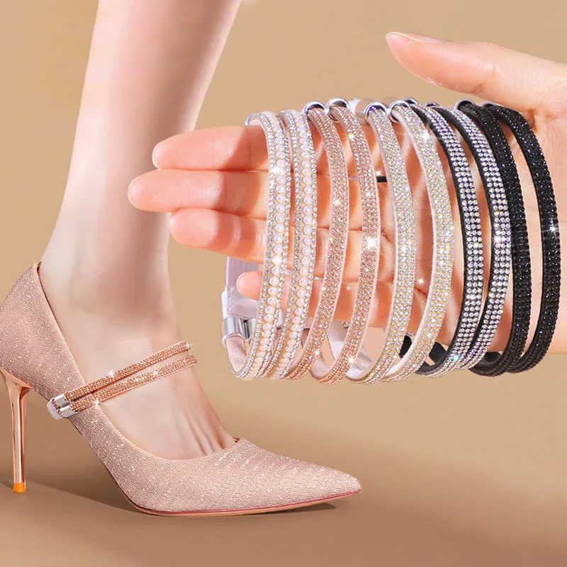 

Women Shoelaces for High Heels Anti-Slip Adjustable Straps Shoes Buckles Shoes Band Accessory Sandals Fashion Decoration 1 Pair