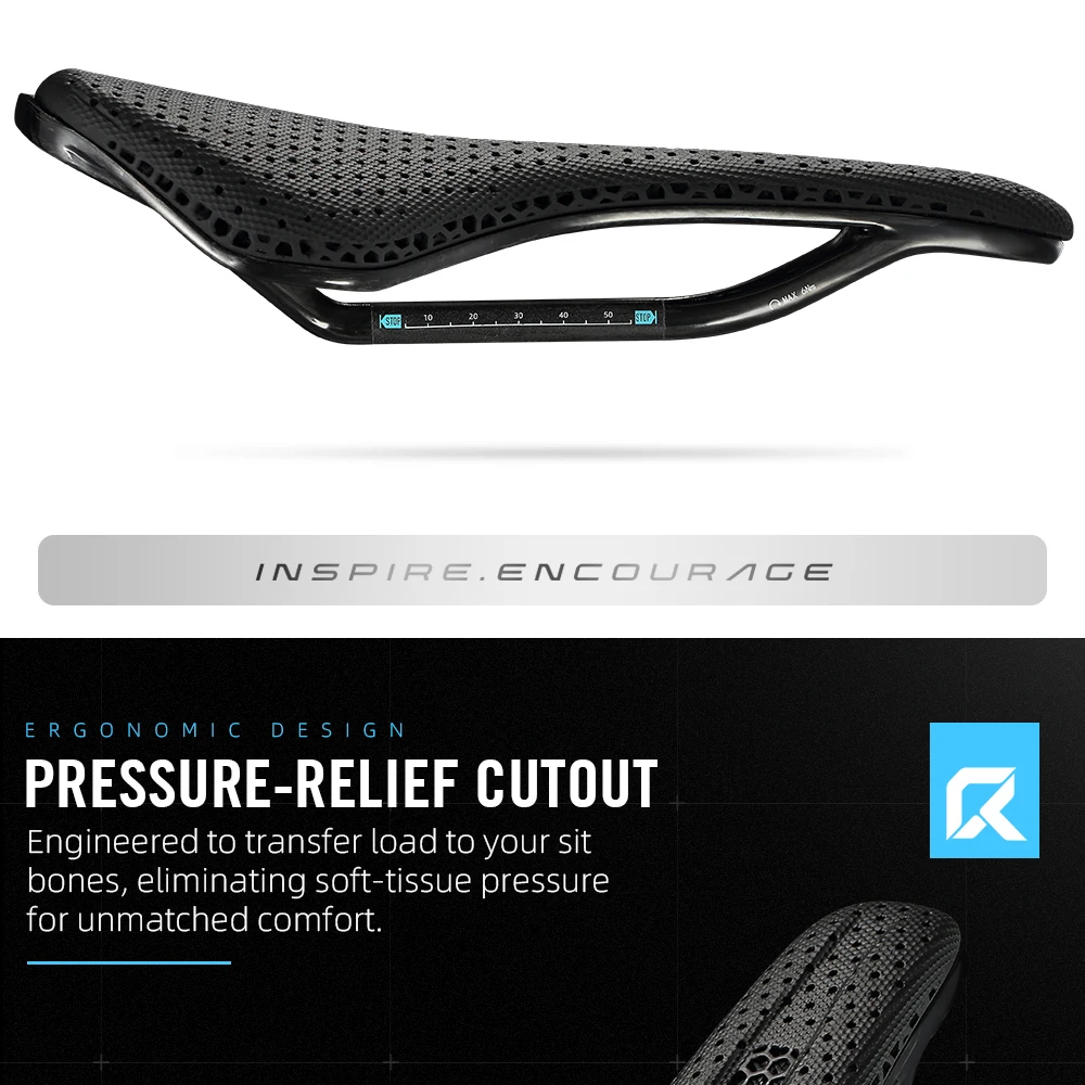 2026 RYET 165g Fahrradsattel, 3D-Gedrucktes Radsport-Sitzkissen, 7x9mm Carbon-Schienen für Rennrad, Mountainbike und Gravel-Bike, Fahrradteile – Detail 8