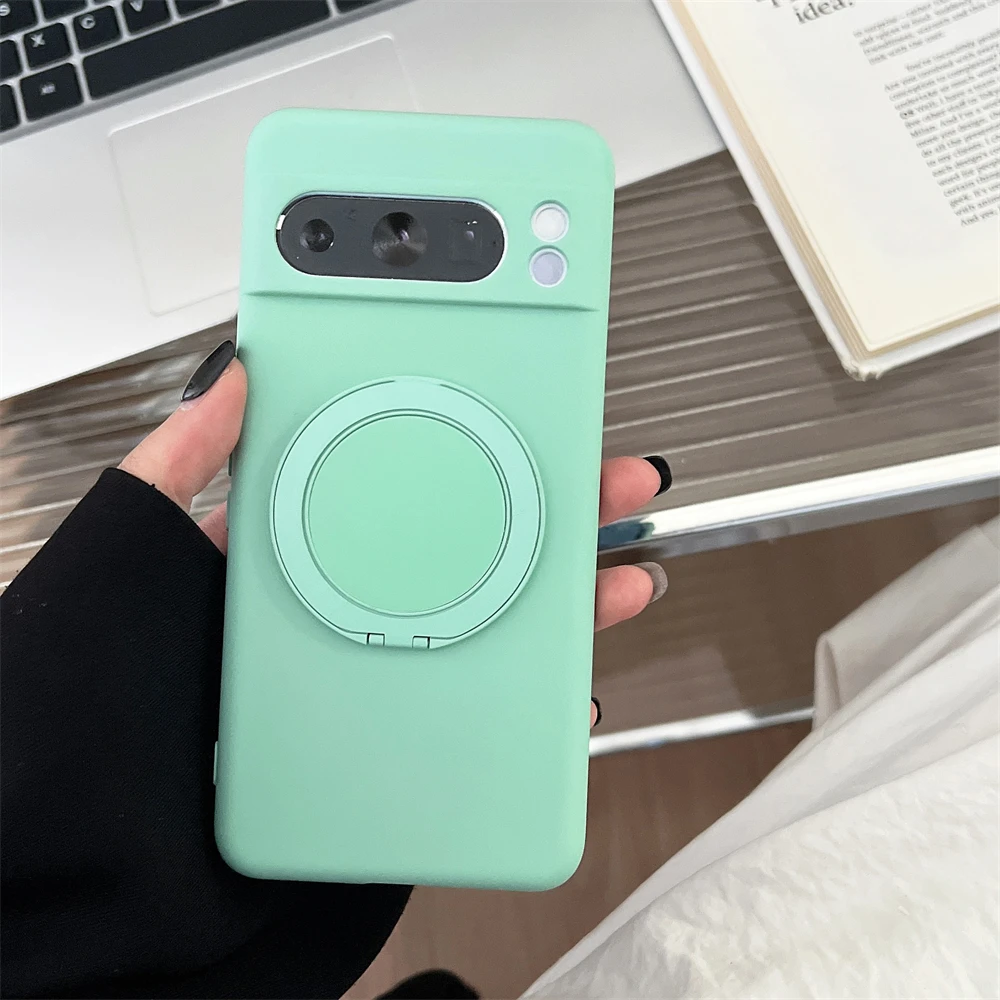 Liquid Silicone Magnetic Phone Case with Stand Holder