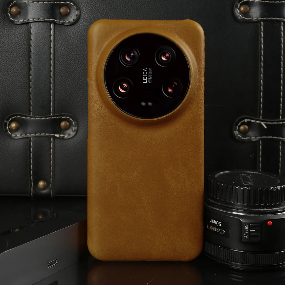 Premium Cowhide Genuine Leather Case with Oil Wax Finish - Real Leather Protective Cover