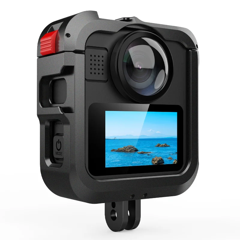 X12A-Gopro Max2용 보호 프레임 케이스 캠코더 하우징 케이스 Gopro Max2 액션 카메라용 배터리 커버