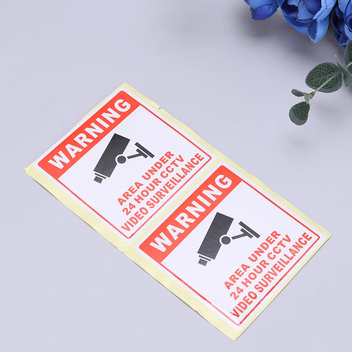 20 Pcs Monitoring Warning Signs Caution Stickers 24 Hour Video Camera