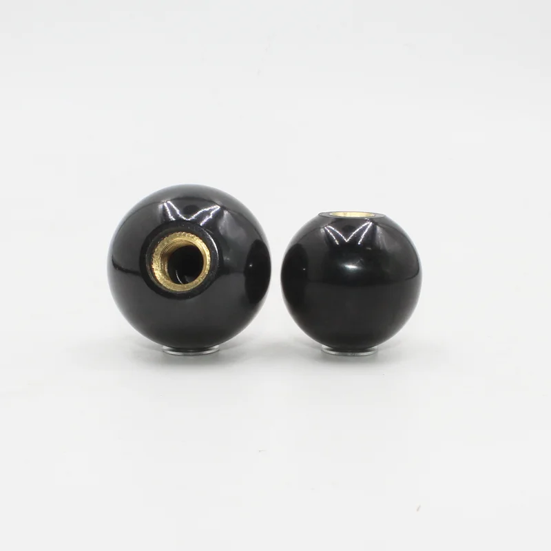 Black Red Round Ball Resin Ball Knobs Bakelite Lever Knob Grip Handles M4-M12 Of Furniture Or Machine Tool Copper Core furniture knobs,machine tool knobs,mechanical equipment handles