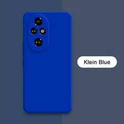 Premium Square Liquid Silicone Phone Case with Lens Protection, Double Liner Design for Honor 200 5G (Klein Blue)