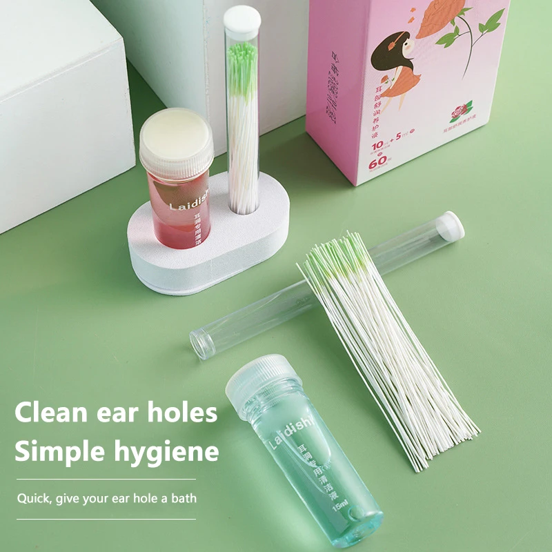 60PCS Disposable Earrings Hole Clean Paper Line Ear Piercing Cleaning Effective Ear Hole Cleaner Tool For Removing Dirt Odor 4