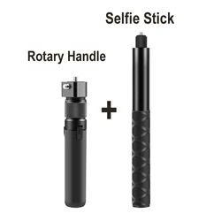 PULUZ Rotary Handle Desktop Tripod Stand with 1/4 Screw Adapter - Add Selfie Stick