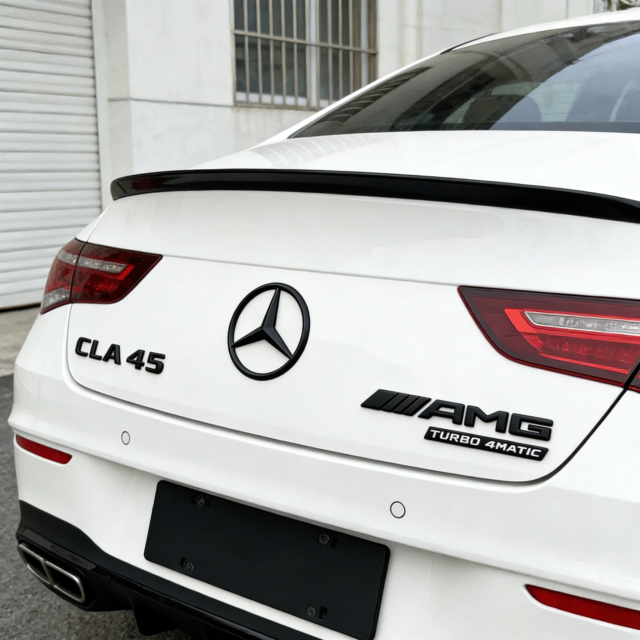 3D Black CLA45 TURBO 4MATIC AMG Badge Rear Trunk Star Sticker Emblem ...