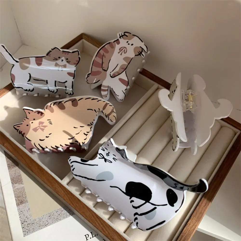 

Cartoon Acetate Animal Cat Hair Claw Cute Acetic Acid Y2k Cat Hair Clip Hair Accessories Headwear Shark Clip Girl