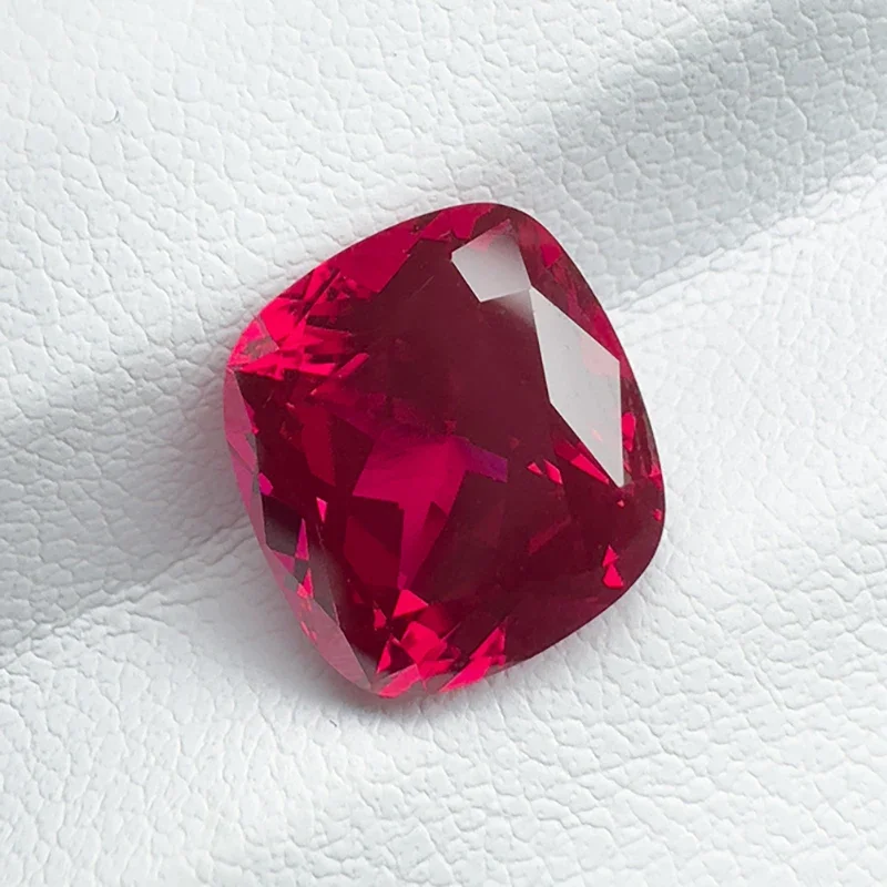 Lab Grown Ruby Square Cushion Cut 10x10mm 5.9ct Gemstone For Jewelry Making With AGL Certificate