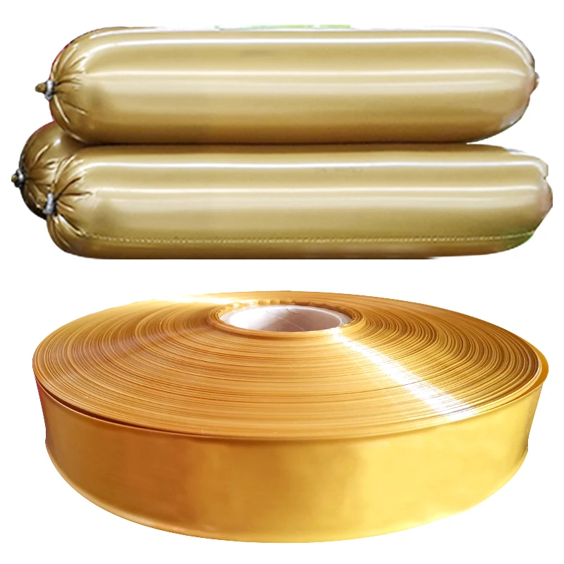 Sausage Casings 5Mx55mm Plastic Sausage Casings Food Grade Meat Packing Golden Casing for Sausage Shell for Maker Tools Kitchen Tools