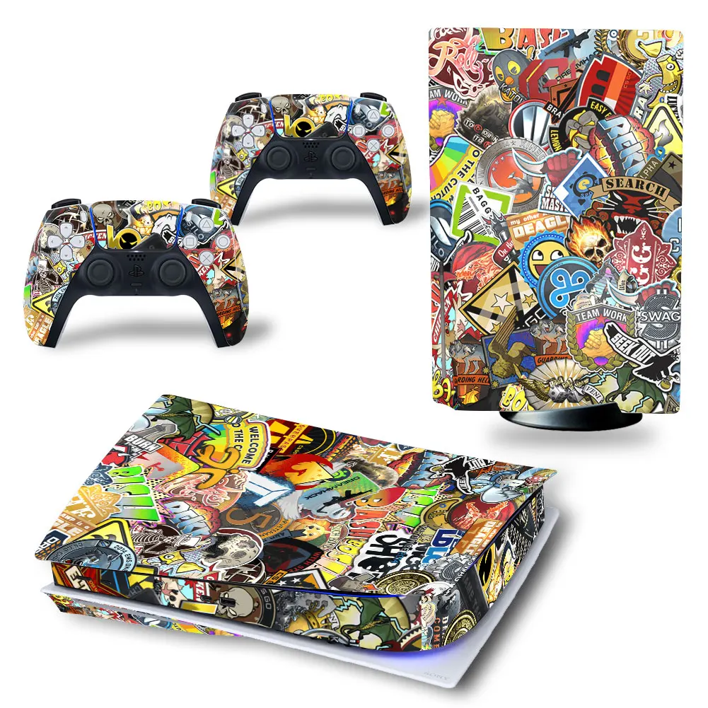 Graffiti Scarabocchio Ps5 Disk Digital Skin Sticker Decalcomania Cover Per Console Ps5 E Controller Ps5 Skin Sticker Vinile 4154