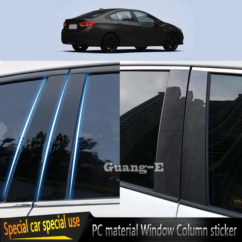 Per Chevrolet Cruze Sedan 2017-2021 Car Pc Materiale Pilastro Post Copertura Porta Trim Finestra Pianoforte Nero Modanatura Sticker Plate 16 Pz
