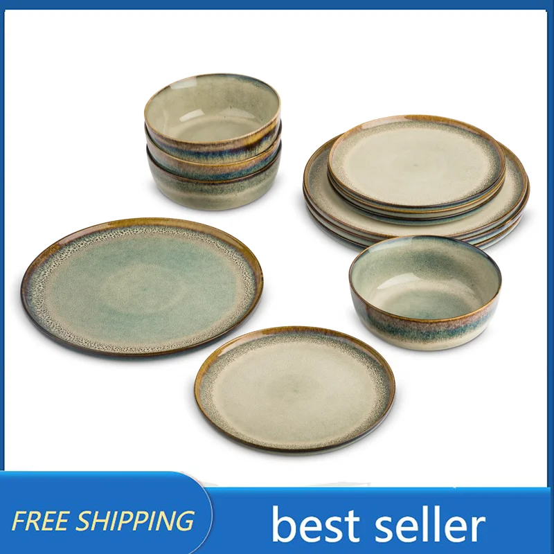 HomeKitchenDiningYellowstone12PieceCeramicDinnerwareSetKayce