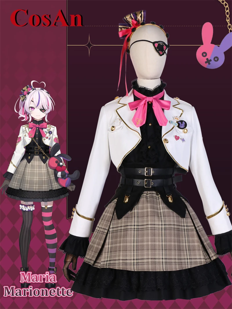 

CosAn Anime Vtuber NIJISANJI Maria Marionette Cosplay Costume Elegant Sweet Uniform Dress Activity Party Role Play Clothing