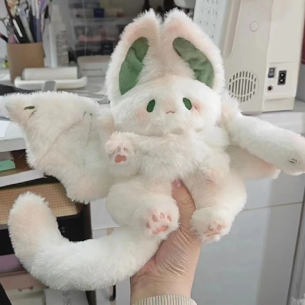 

Cute Rabbit Plush Toys Magical White Spirit Rabbit Dolls Creative Bat Plushie Stuffed Pillow Girl Kawaii Birthday Gift Almohads