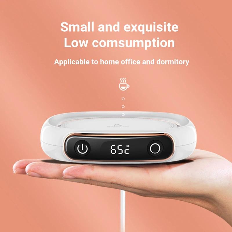 Heating Coaster Coffee Heater Smart Coffee Cup Warmer Electric Mug Heater for Milk Tea Food Portable 3 Gear Settings Auto-off Cup Warming Pad