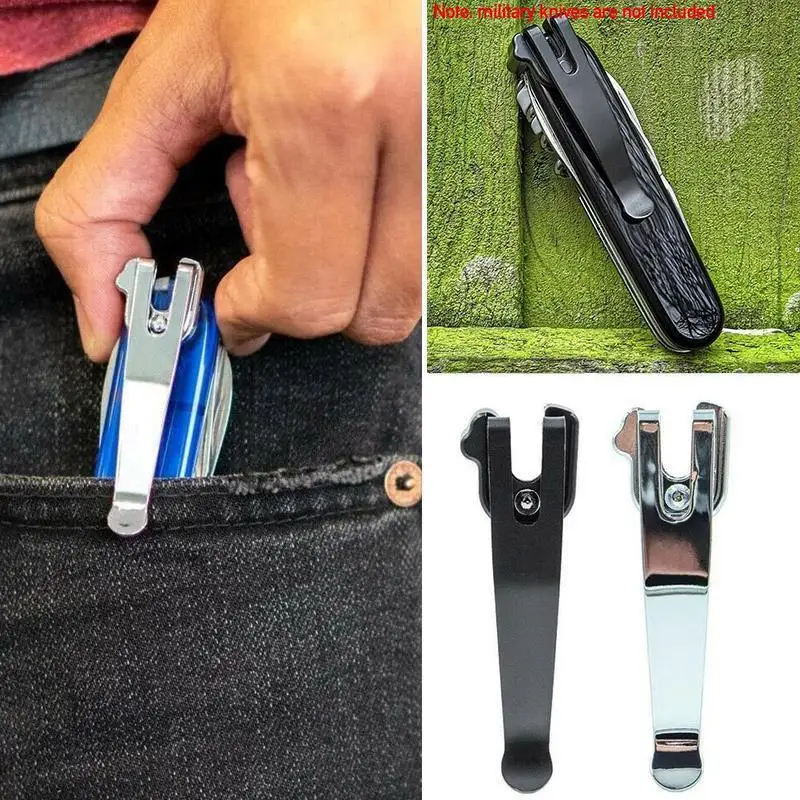 Folding Knife Pocket Knives Camping Knives Pocket Knife Folding Knife Back Clip Steel Deep Carry Pocket Waist Clamp Replacement for 91mm Swiss Army Repair Tool Accessories