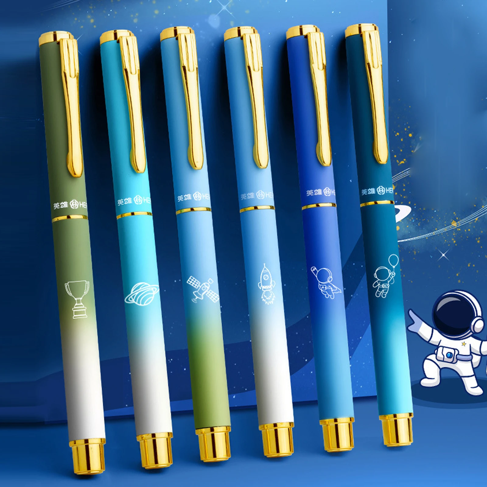 6pcs\set Smooth Cartoon Hero Fountain Pen set high-end writing supplies for Students shcool office supplies Xmas gifts for kids