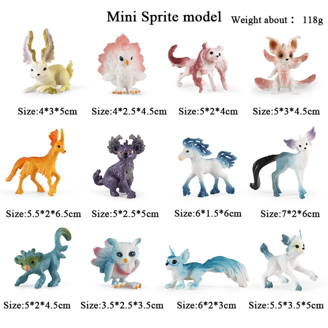 Oenux Montessori Miniature Lion Shark Horse Dinosaur Animals Model Set Action Figures Figurine Zoo Cute Education Kids Toy Gift - 12pcs-350853