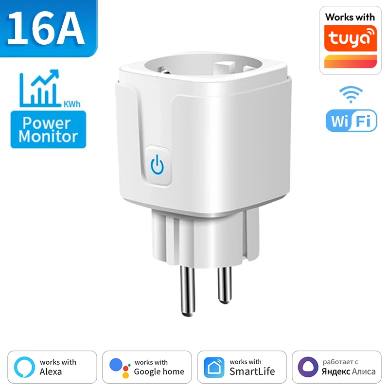 TNCE Tuya WiFi/Zigbee Smart Plug 16A/20A Presa intelligente UE con funzione di temporizzazione del monitoraggio dell'alimentazione Funziona con Alexa GoogleHome
