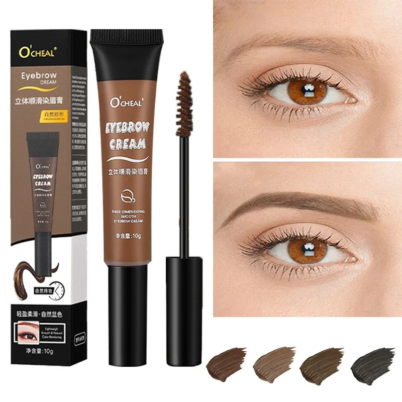 Waterproof Eyebrow Gel 4 Colors Tint Liquid Cosmetic Enhancers Brow Cream Long-lasting 3D Mascara Cream Makeup With Brush Makeup