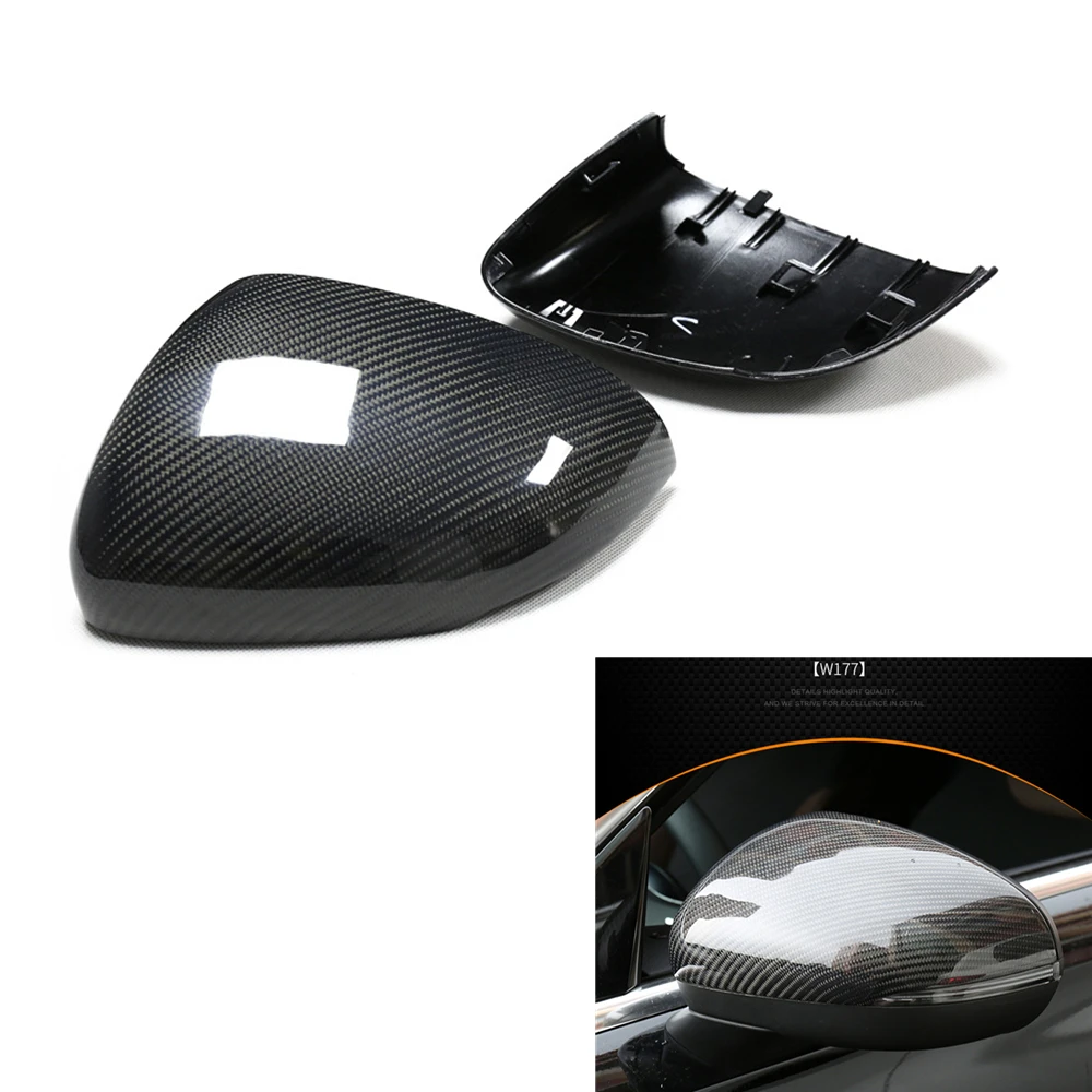 Carbon Fiber Car Mirror Cover Rear View Cap Reverse Case Shell Clip On