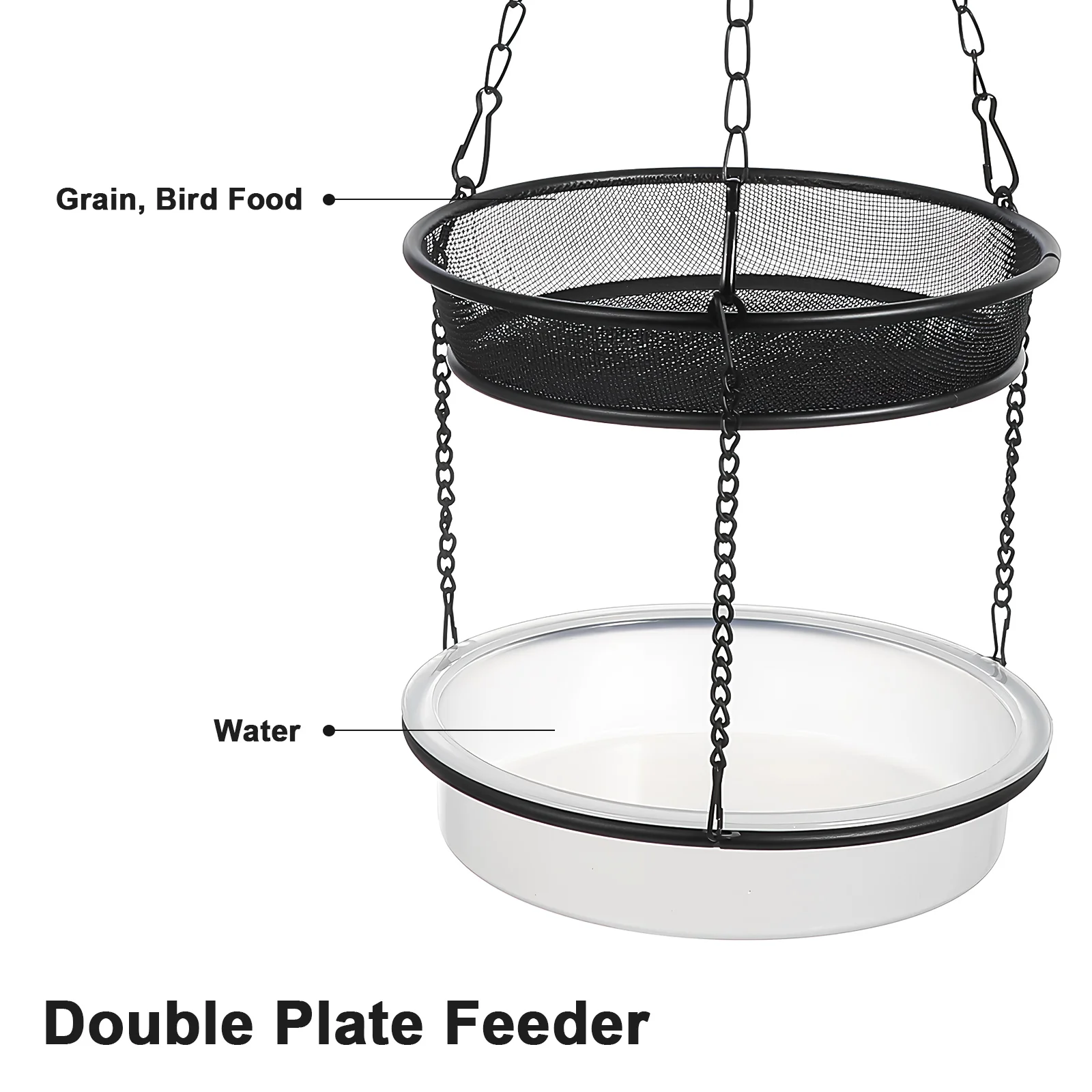 Double Tray Bird Feeder Wrought Iron Bird Feeder Hanging Outdoor Crow Pigeon Feeders Platform Balcony Garden Pet Products