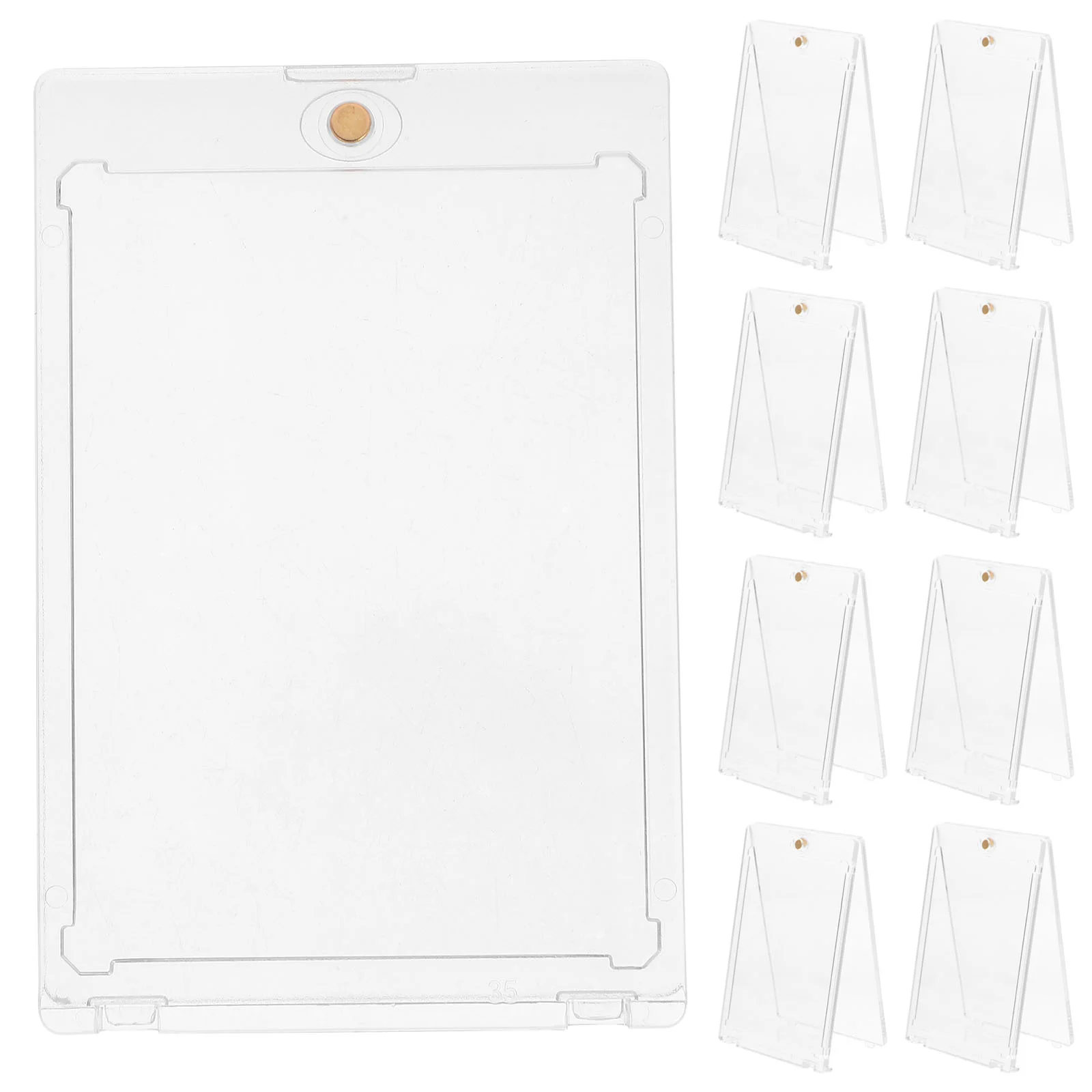 10 Pcs Home Card Holder Protection Trading Display Sports Case Baseball Cover Photo Cards Magnetic Hard Plastic