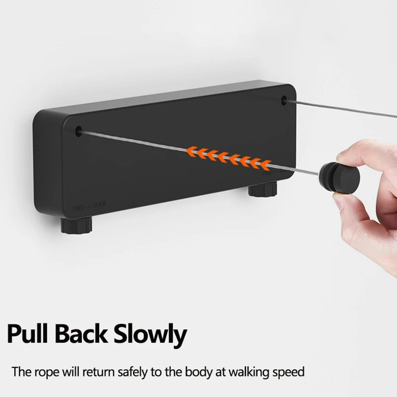 Clothing Drying Rope Clothes Drying Line Stainless Steel Retractable Wall Double Indoor Outdoor Laundry Rope for Apartment