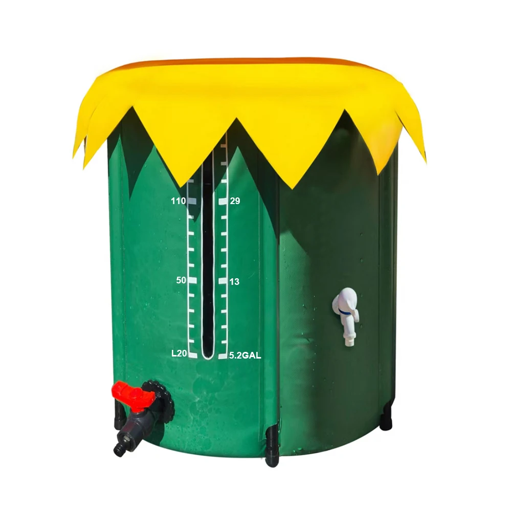52 Gallon Rain Collection System Collapsible PVC Water Storage Tank Water Barrel Collector Garden Water Catcher
