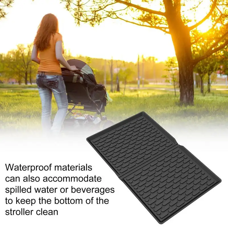 All Weather Floor Mats TPE Silicone All Weather Mat For 2 Seater Stroller Folding Protective Floor Mat Stroller Cart Mat To