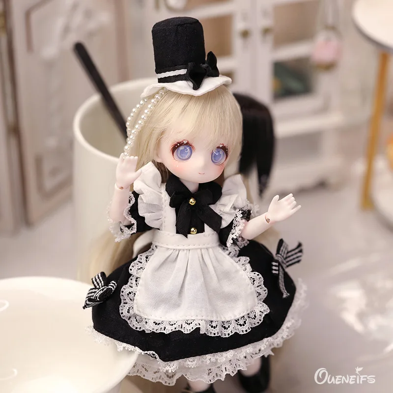 BJD Doll Pastries 1/8  Big Eyes Anime Wind Doll Resin Art Toys for Kids High Quality Full set Toy Doll