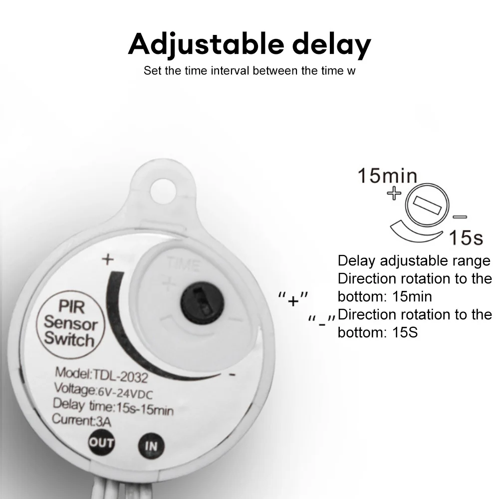 PIR 모션 센서 LED 조명 유도 스위치 조명, 특수 모션 센서 포함, DC 5V-24V 5A