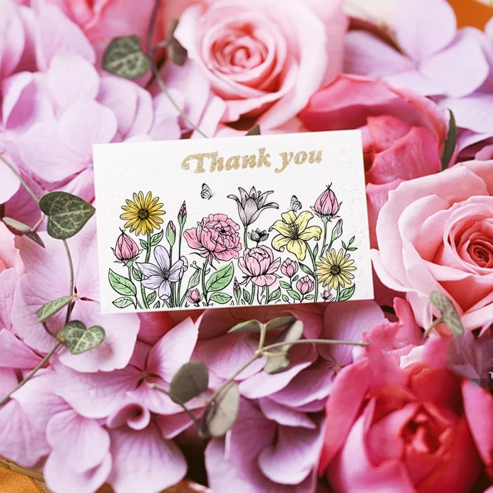 1pc Flower Background Clear Stamps Leaves Rubber Stamps