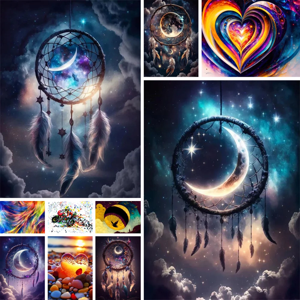 Dreamcatcher Landschaft gedruckt Leinwand 11ct Kreuz stich Stickerei Full Kit hand gefertigt Stricken Nähen Handwerk Magic Package gestempelt – Detail 1