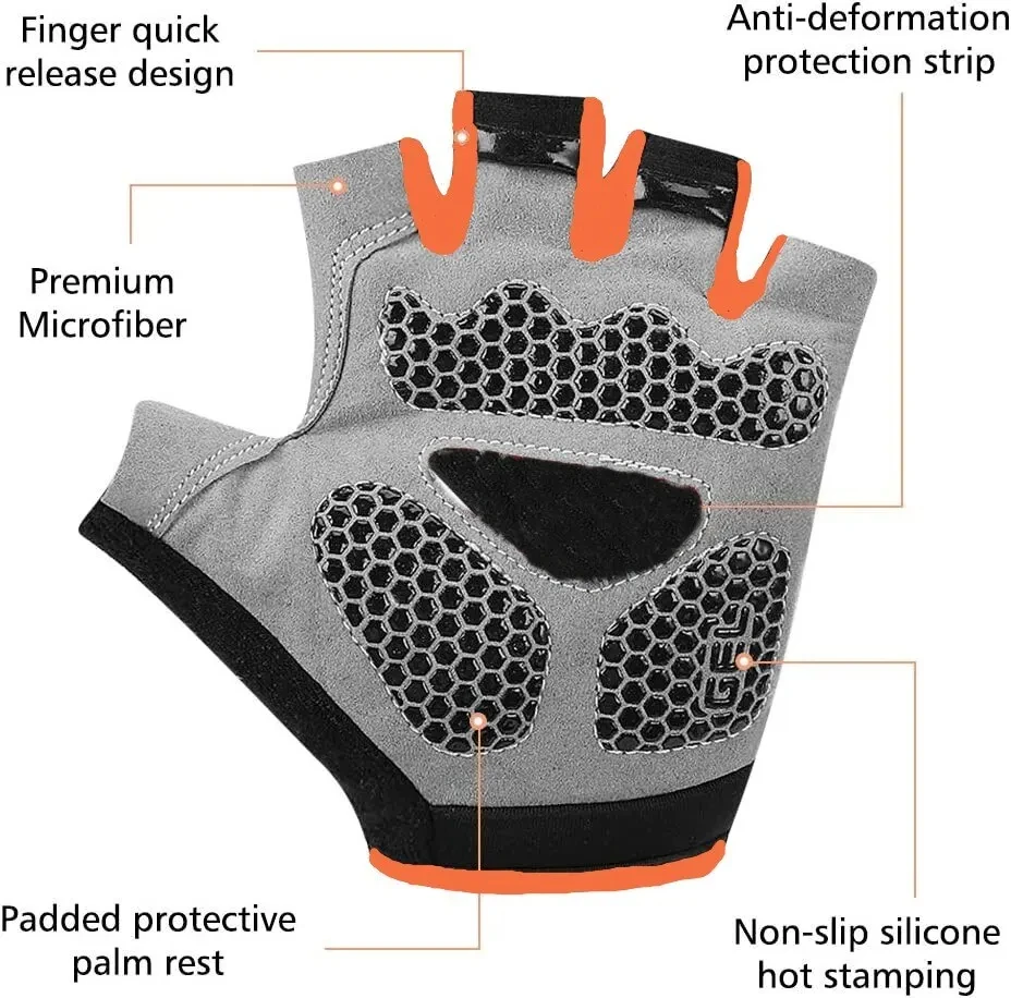 Cycling Gloves Anti Slip Shock Breathable Half Fingerless Gloves Bike Mtb Sport Mittens Cycling Bicycle protective gloves