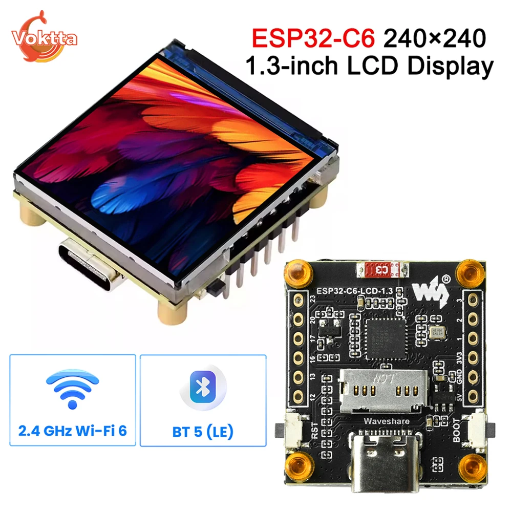 บอร์ดพัฒนา ESP32-C6 จอ LCD 240x240 สำหรับ AIoT